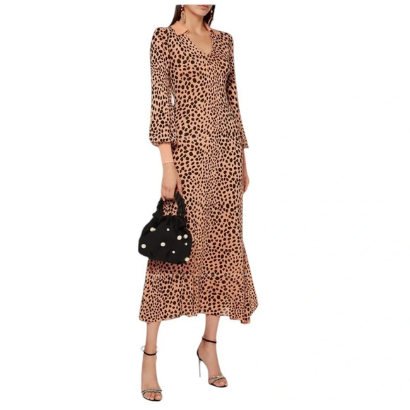 RIXO Dresses & Skirts - Rixo London Piper Animal Print Silk Knit Maxi Dress